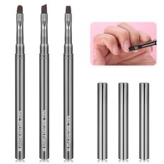 3PCS 네일 아트 청소 브러시 둥글거나 각도가 있거나 평평한 아세톤 저항 젤 폴리시 리무버 브러시 실수 매니큐어 페인팅 디자인 클리너 도구 전문 DIY