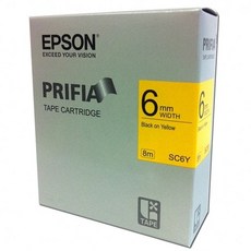 엡손 라벨테이프6mm SC6Y.노/흑글씨.1개 han14953ly, 단일