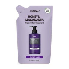 쿤달 허니 앤 마카다미아 헤어 트리트먼트 리필팩 화이트머스크향, 400ml, 1개