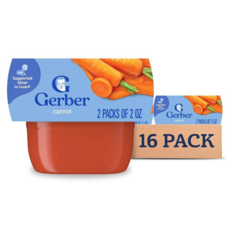 거버 Gerber 1st Foods 천연 이유식 당근 퓨레 GMO 프리 16팩, Carrot, 1개, 907g