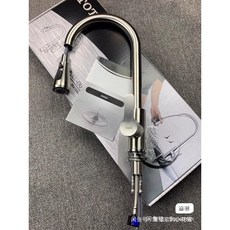 日本東陶全新全銅抽拉龍頭 廚房冷熱抽拉水龍頭 伸縮水龍頭 洗菜盆水槽伸縮洗碗池龍頭 台盆水龍頭 帶清洗龍頭, 1個, 304不鏽鋼銀色套裝