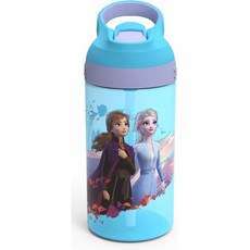 *啵比小舖*美國Zak Elsa 冰雪奇緣兒童吸管水壺 防漏設計, 1個, Frozen, 紫色, 16 盎司(約 453ML)