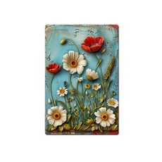 빈티지 낡은 양철 벽장식 철제그림 야외 정원 들판 발코니 인테리어소품 레트로 감성 가든 홈데코 장식품, TPDZ-화초 49