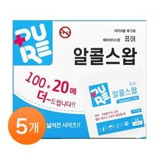 퓨어 해피데이 일회용 소독용 알콜스왑, 5개