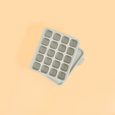 홍스마마 플래티넘 실리콘 이유식 큐브 이유식 준비물 얼음틀 아이스몰드 아이스 트레이 실리콘 몰드 마늘틀, 1개, 그린베이지, 15ml