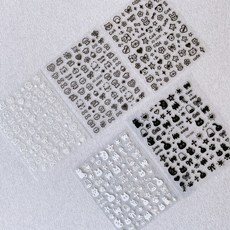 셀프 네일스티커 귀요미 블랙앤화이트 5종세트, 1개, 강아지고양이 스티커