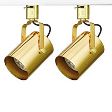 레일 조명 원통 등기구 골드, 2개