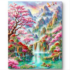 서은이네 캔버스형 보석십자수 DIY 구슬 비즈 십자수 액자형 40x50cm, 1세트, WH07