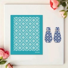 할로윈 크리스마스 요소 실크 스크린 스텐실 그리드 스트립 패턴 인쇄 쥬얼리 귀걸이, 1개