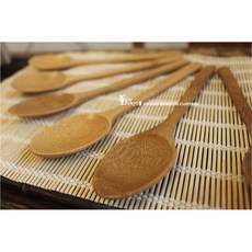 篁城竹簾 竹湯匙 簡約天然 竹製大湯匙 咖哩飯匙 燴飯用湯勺, 1個