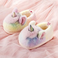 달콩슈 아동용 털 실내화 슬리퍼 유니콘 방한 신발 DSF274