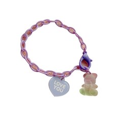 귀여운 만화 곰 팔찌 수지 체인 팔찌 발렌타인 데이 선물