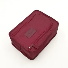 13PCs 휴대용 신발 가방 여행용 다기능 방수 접이식 보관함 대용량 주머니 정리함, Wine red