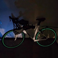 臺南出貨 自行車輪轂反光貼 夜光警示貼 山地車公路車適用 輪胎輪圈裝飾反光條, 1個, 綠色反光 一張20貼