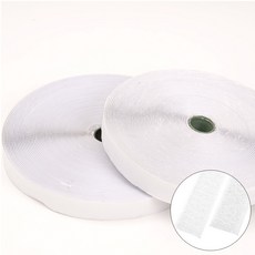 접착식벨크로찍찍이 화이트 20mm 25M 암수세트, 1개