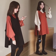 리본끈 원피스 임부복 가을 오피스 출근 임산부 임부