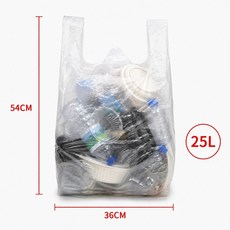 기세온 분리수거함 전용봉투 손잡이 분리수거 비닐봉투 다용도 쓰레기 백색 재활용 봉투 25L, 100개, 백색 36x54cm