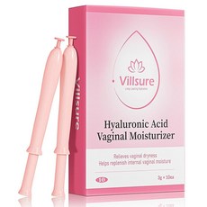 아마존평점4.5+ 미국출고 169476 Villsure 여성용 히알루론산 질 모이스처라이저 - pH 밸런스 서포트 케어 젤 건조함 완화 및 건강 지원 무향