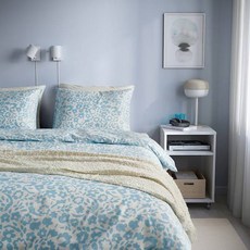 이케아 CYMBALBLOMMA 이불+베개커버2 화이트블루 200x230cm 408598, 이케아 CYMBALBLOMMA 이불+베개커버2 화이트블