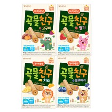 아이배냇 곡물친구 4종(고구마1+딸기1+치즈1+블루베리1), 고구마+딸기+치즈+블루베리, 1개