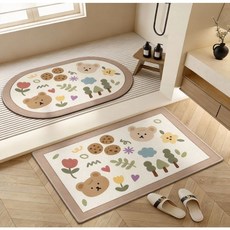 2개입 세트 욕실매트 발매트 주방 현관 매트 미끄럼방지 발매트, B