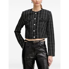 게스 펄 버튼 트위드 재킷