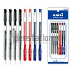 유니볼 시그노 스탠다드 중성펜 UM-100 0.5mm 흑/청/적 8개세트, UM-100 블랙 4개+레드 2개+블루 2개 세트