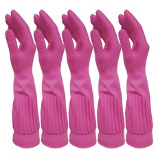 아이템셀 튜립Lady 고무장갑, 핑크, 대(L), 5세트