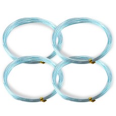 코히모 와이어 공예 철사 공예용 알루미늄 2.5MM x 5M 4개 세트 3W171, 1세트, 스카이블루