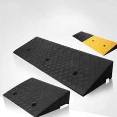 경사로 차량진입판 감속 고무 방지턱 휠체어 주차장, 150cm 높이 노랑 검정, 1개