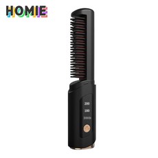 HOMIE고데기 프로틴교정 직권 2종 모드매직 고데기언제든지 헤어스타일 새로고침남자 고데기휴대 간편 빠른 충전매직고데기, 검은색