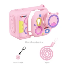 Insta360 Go Ultra용 aMagisn 실리콘 케이스 탈부착 가능한 렌즈 캡 및 스트랩 액세서리가 포함된 다채로운, 01 For Insta360 GoUltra, 01 Pink