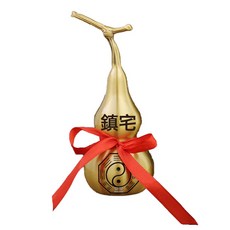 DIU 黃銅金色葫蘆瓶擺件八卦金屬工藝品葫蘆家居擺件八卦葫蘆, 樹枝頭葫蘆