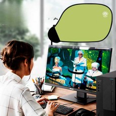사무실햇빛가리개 모니터 비침 형광등 캐노피 천장 바람막이 가림막 차단 에어컨 나뭇잎 빛, 6. 하늘색 흡착+차양판 클립