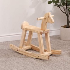 원목흔들말 조립식 말타기 나무 의자 우드 흔들의자 실내 놀이, 통나무 (2~7세 아동용), 1개