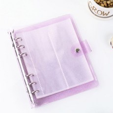 A6 반짝이 포토 카드 바인더 25 시트 포켓 2x6 인치 사진 스트립 용 100 장 북마크 부스 프레임 앨범, 보라색