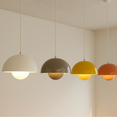 선셋 라이팅 팬던트 식탁 조명 등 전등 갓 인테리어, 머쉬룸 화이트 전구색