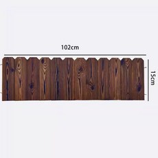 可彎曲花園圍欄 弧形木柵欄 草圍擋 圍欄裝飾 防腐木籬笆 庭院柵欄裝飾, 長102cm高15釐米厚1.3【平底