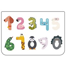 磁吸汽車遮陽簾-可愛卡通叢林動物款，車用遮陽防曬隔熱，兒童車窗遮陽簾, 純數字, 1個