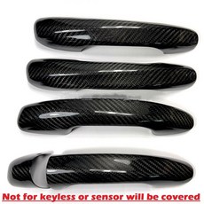 真乾式碳纖維 感應孔 有燈孔 外門拉手 把手 門把裝飾罩 真卡夢 For 15-21 W205 C300 C43, 1個