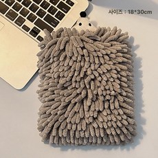 극세사 핸드타월 화장실용타월 극세사타올 화장실타올 타올, 250x150x130mm, 1개, 그레이 (고슴도치)