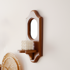 요니크 빈티지 미니 벽선반, 1단, 우드