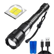xhp90 후레쉬 손전등 cob 배터리 3000mah2개포함 스트롱라이트 해루질 랜턴, 90스트롱후레쉬+배터리3000 2개, 1개