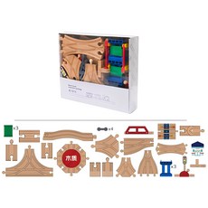 木製磁性小火車軌道補充片 (兼容IKEA), 34PCS