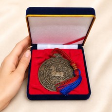 [럭키코인] 고급 벨벳 철제 마패케이스 코인 메달 동전 케이스 보관함 80mm 종이 커버 포함