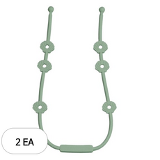 아이벨류 공갈젖꼭지 실리콘 멀티 스트랩 홀더 조개타입, 세이지, 2개
