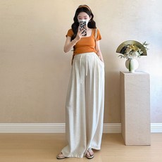 패션 임부복 상하의 세트 봄 여름 캐주얼 코디 임산부 상의 + 루즈핏 데일리 와이드 바지 투피스 WMY