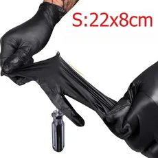 일회용 고무 장갑 라텍스 블랙 세척 PVC 가사 자동차 산업 원예 애완 동물 관리 요리 도구, 100PCS (50 pairs), S 22x8cm, 02 100PCS (50 pairs)