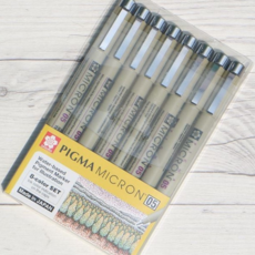 일러스트 피그먼트 펜 라이너 드로잉 펜 제도용 8색 중성