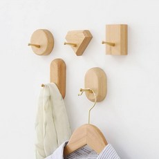 카페 매장 홈 인테리어 우드 벽 후크 행거 고정 걸이 옷 고리 원목 나무 소 품 스튜디오, 1개, 타원형